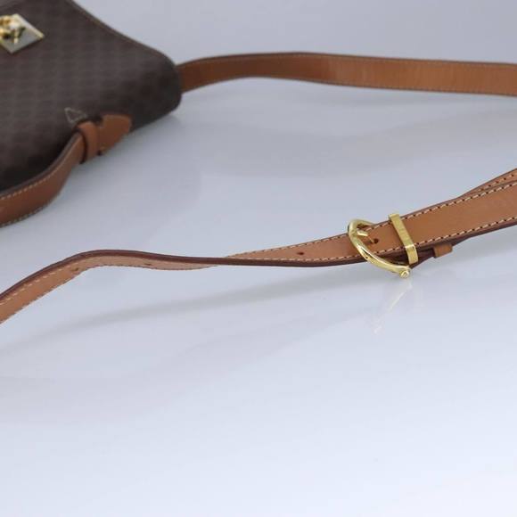 CELINE Macadam Canvas Business Bag PVC Leather 2way Brown Gold Auth 96233 - Picture 9 of 16